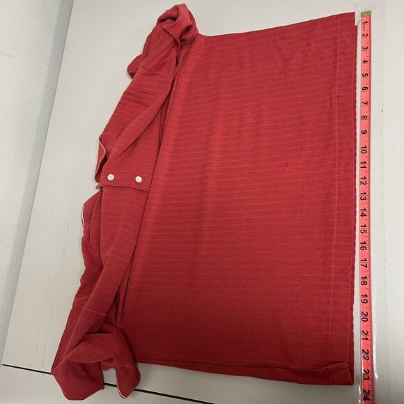 Nike Dri-FIT Performance Polo XXL Red Ribbed Knit White Collar Golf Shirt Tennis - Picture 12 of 13